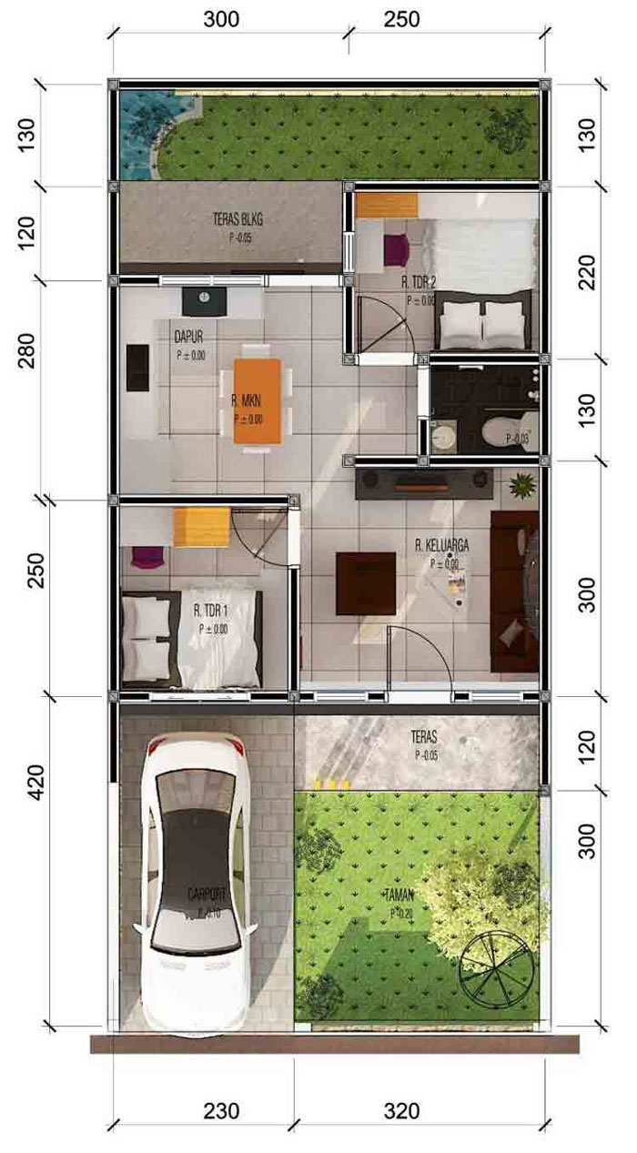 Denah Rumah Minimalis 1 Lantai, Keren dan Cocok untuk Lahan Sempit