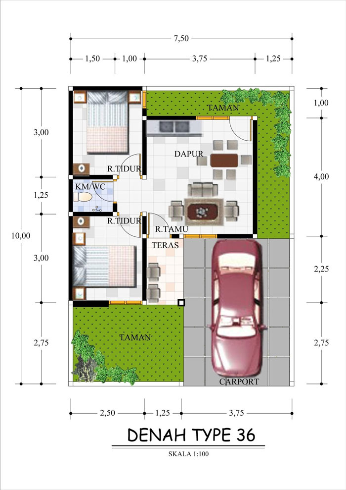 Denah Rumah Minimalis 1 Lantai, Keren dan Cocok untuk Lahan Sempit